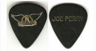Aerosmith - - 1985 - Done With Mirrors - Very Rare Tour Guitar Pick - Joe Perry - Black