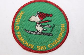 Vintage Ski Patch Peanuts Snoopy World Famous Ski Champion - - Great Rare