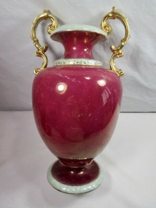 1926 Prov Saxe ES Germany GORGEOUS Large 10” ANTIQUE Portrait Vase RARE 5