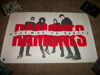 Rare 1987 The Ramones Halfway To Sanity Orig Promo Poster Store Display 14 X 22