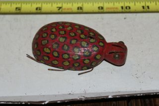 Antique Wooden Ice Fishing Lure Decoy Beetle Ladybug Weighted Insect Rare Bug