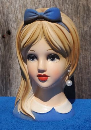 Rare Napco Teen Lady Headvase C - 8493 Vintage Vanity Blonde Beauty 5 1/2 "