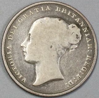 1840 Victoria Shilling Great Britain Rare Silver Coin (19071304R) 2
