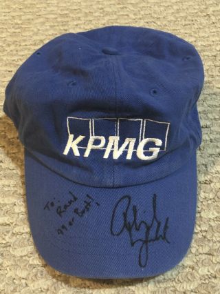 Phil Mickelson Auto Signed Kpmg Hat Inscribed To Former Kpmg Ceo Rare 1/1