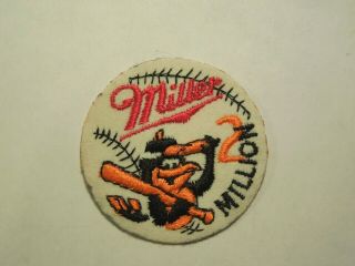 Vintage Rare Miller 2 Million Baltimore Orioles Patch