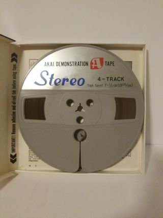 Rare Akai Demonstration Tape Stereo 4 Track 7 " 7 1/2 Ips Reel To Reel Test