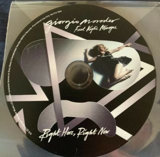 Rare Giorgio Moroder Feat Kylie Minogue " Right Here,  Right Now " Promo Cd Rare