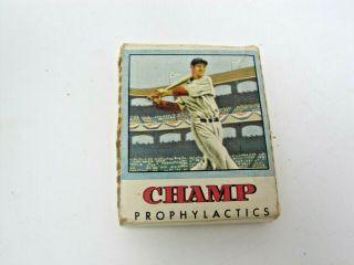 1950 ' s Vintage Champ Prophylactics Condom Ted Williams Baseball Advertising Rare 6