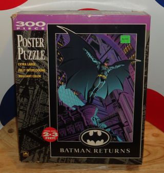 Vintage Batman Returns 300 Piece Poster Puzzle 1992 Dc Comics Rare 2x3 Feet