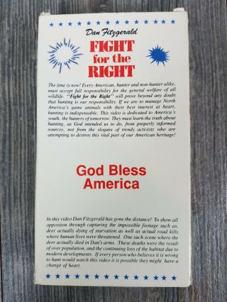 Dan Fitzgerald FIGHT FOR THE RIGHT Whitetail Deer Hunting Video VHS RARE 2