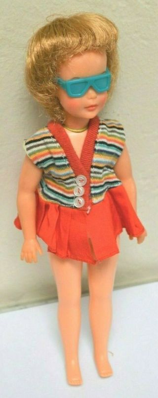 Pepper Blonde Doll Necklace Dress Red Tammy Ec Rare Family Sun Glasses 6 - 9 - W