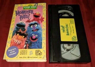 Vhs Sesame Songs Home Video Monster Hits Sing Along Music Movie Tape Rare Htf
