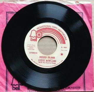 Steve Rowland Rikers Island Dj Promo 45 7 " Rare Pop Rock Bell Records Vinyl 1972