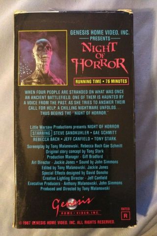 Night of Horror - VHS 1981,  RARE Genesis Home Video label,  horror 2
