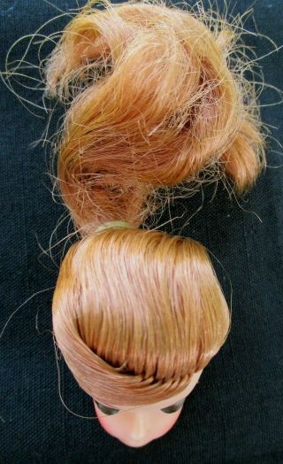 Vintage Clone Swirl Ponytail Barbie Doll Head RARE Red Titian Hair Mitzie U Mark 5