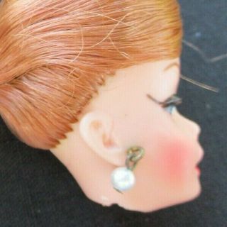 Vintage Clone Swirl Ponytail Barbie Doll Head RARE Red Titian Hair Mitzie U Mark 6