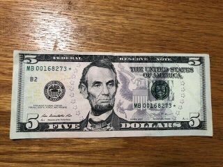$5 Star Note Rare Low 320,  000 Run