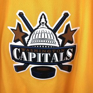 RARE Vintage Washington Capitals Hockey jersey Sz XL CCM YELLOW Bud Light 2
