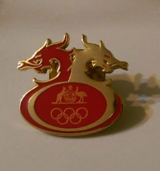 Beijing 2008 Australia Noc Olympic Committee Dragons Pin Rare