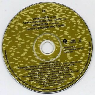 U2 Lemon Rare 4 Track Promo Cd 1993 With Unreleased Lemonade Mixes Prcd 6800 - 2