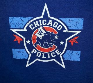Very Rare - Chicago Police Department Custom Designed Cubs Shirt For 2016 - Xl