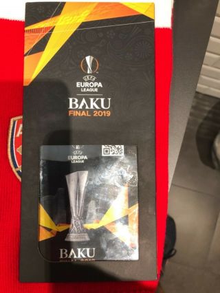 2019 Europa League Final Ticket Chelsea V Arsenal Rare & Welcome Pack