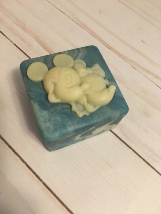 Vintage Rare Disney Mickey Mouse Minnie Mouse Soapstone Trinket Jewelry Box