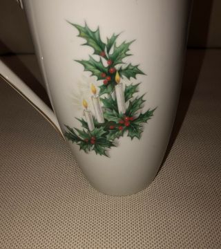 RARE PT Bavaria Tirschenreuth Pasco Noel Holiday 4 Cup Pitcher 3748 Germany 2