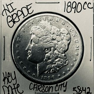 1890 Cc Morgan Silver Dollar Coin 5842 Rare Key Date