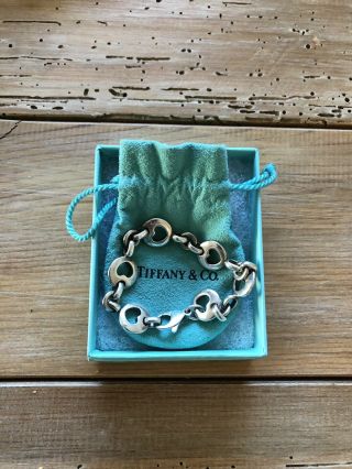 Rare Retired Tiffany & Co.  Stencil Heart Bracelet Sterling Silver 925