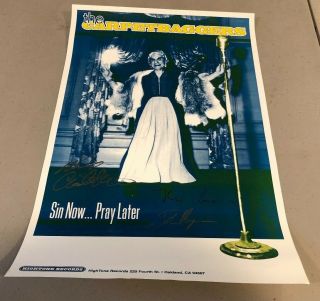 The Carpetbaggers Sin Now.  Pray Later Rare Signed Promo Poster 11x17 Hightone