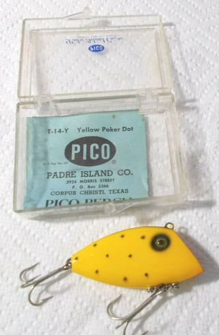 Nos - Vintage Padre Island Co.  Pico Perch T - 14 - Y & Paper - Rare Color