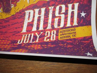 Phish Austin Tour Poster Texas July 28 2015 Rare Trey Anastasio HTF OOP 2
