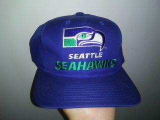 Vintage Seattle Seahawks Nfl Ball Cap Adjustable Size Era Usa Rare