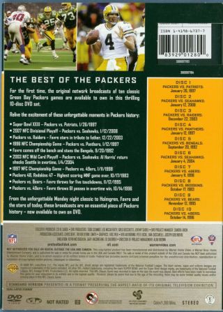 Nfl Greatest Games Green Bay Packers Dvd Box Set 10 Discs Rare Football