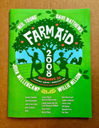 Rare Farm Aid 2008 Tour Book Program Neil Young Willie Nelson John Mellencamp