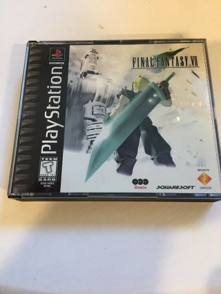 Final Fantasy Vii Sony Playstation 1 Black Label Rare