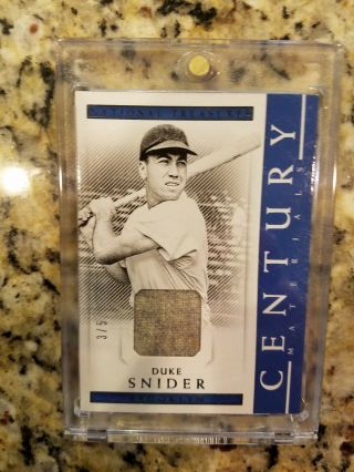2018 National Treasures Duke Snider Gu Material 3/5 - Brooklyn Dodgers - Rare