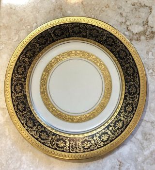 Vtg Rare Bohemian Czech Hammer Gold Gilt Porcelain Encrusted 11” Plate - Tk Thun