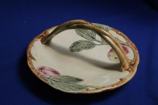 Rare Weller Art Pottery Zona Apple Handled 6 1/4 " Wide Basket No.  2