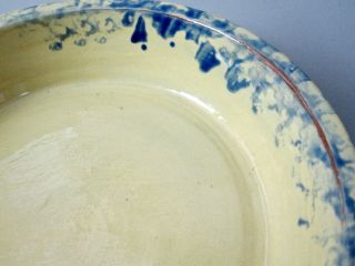 HUBERHAUS POTTERY_RARE Yellow/Blue Glaze Pie Plate,  Signed_ExC_SHIPS 2