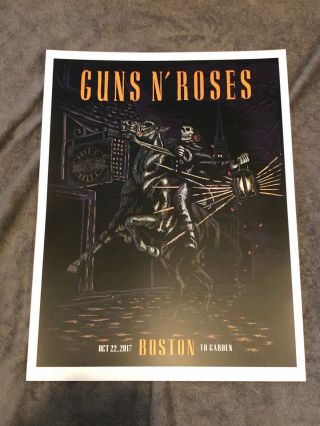 Rare Guns N Roses Lithograph Not In This Lifetime Boston 10/22/17 Ap