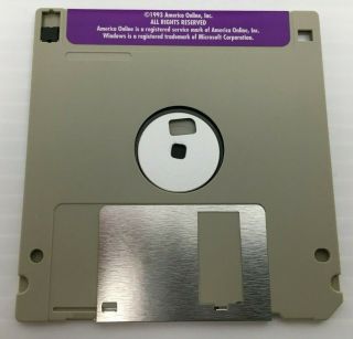 Vintage AOL AMERICA ONLINE FOR WINDOWS Version 1.  1 INTERNET Disk RARE 1993 2