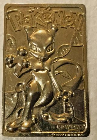 1999 Le Pokemon Mewtwo 23k Gold Plated Trading Card,