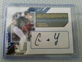 2011 Itg Heroes And Prospects Christian Yelich Rc Gold Auto Brewers 