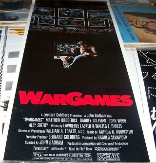 " War Games " Insert Poster - Rare