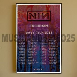 Nine Inch Nails Framed Poster Tension World Tour 2013 Live Rare Promo Chicago