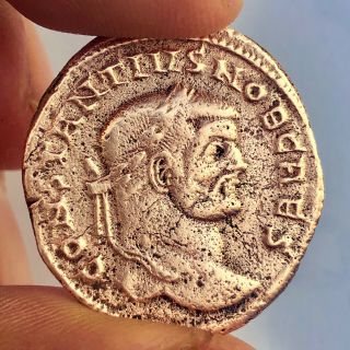Roman Large Coin Constantius I 293 - 305 Ad.  Lyon Ae Nummus 8gr,  28mm Rare