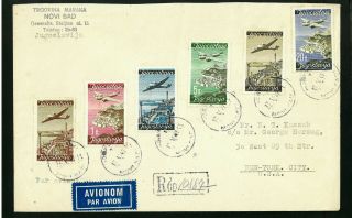 Yugoslavia,  1947 Air Post Novi Sad To York Vf Cover Rare