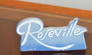 Rare Antique Roseville Pottery Advertising Sign In Ceramic Crackle Glaze